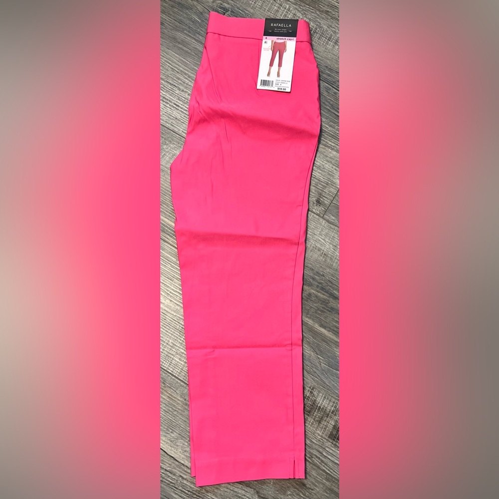 Rafaella Carmine Rose Stretch Capri Size 6 - Picture 3 of 5